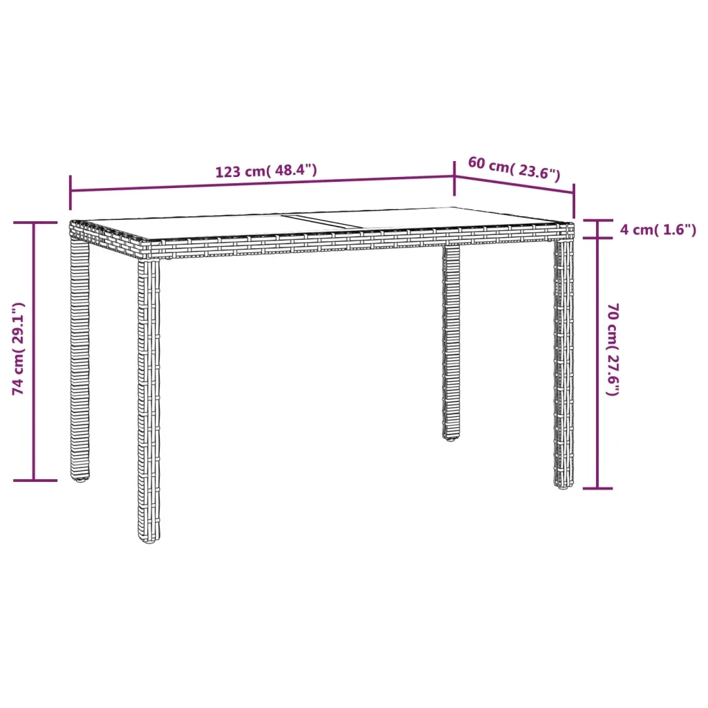 Set da Pranzo da Giardino 3 pz con Cuscini Polyrattan Grigio 3095490
