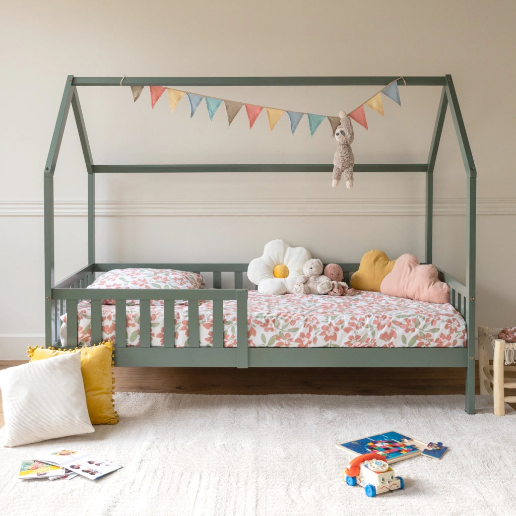 Letto a capanna per bambini 190x90cm verde MARCEAU
