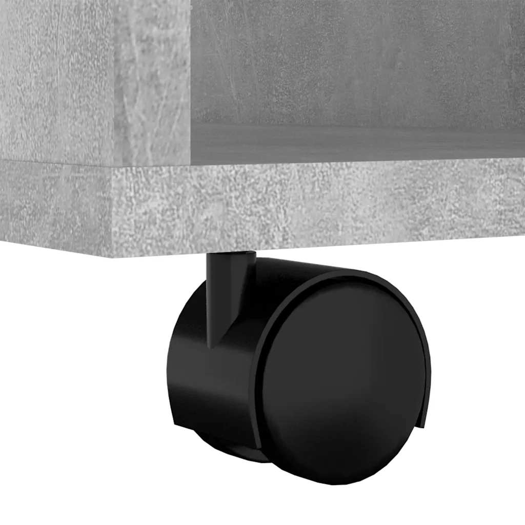 Mobiletto con Ruote Grigio Cemento 60x53x72cm Legno Multistrato 808462