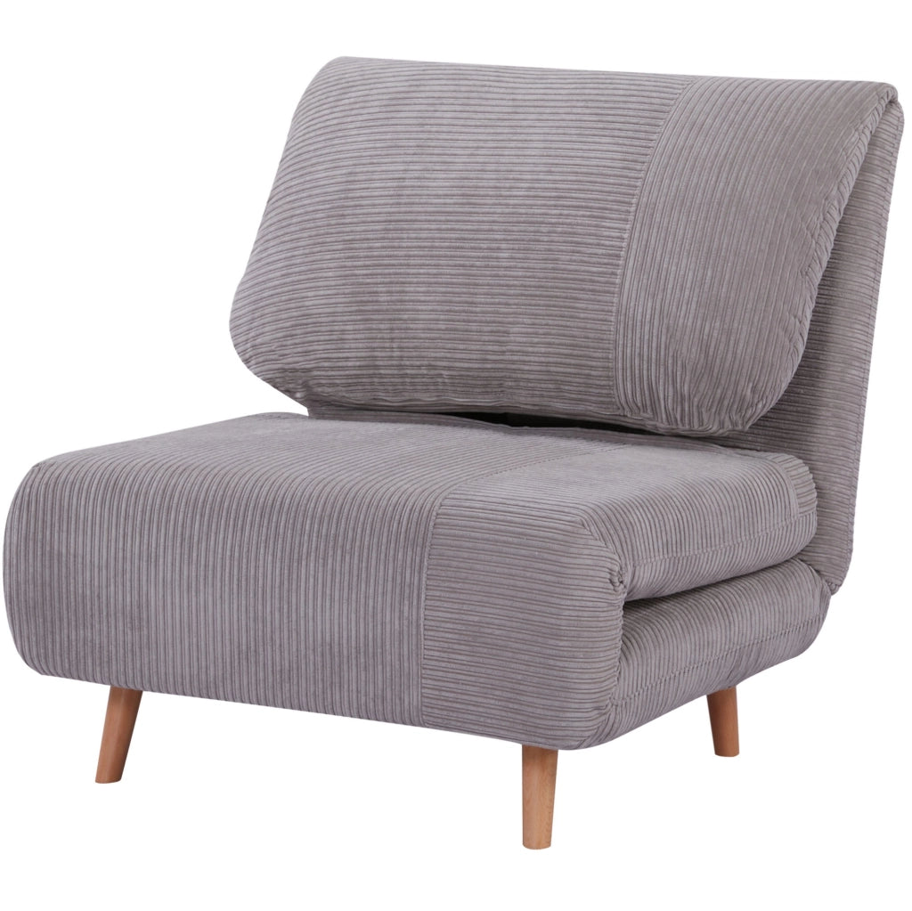 Poltrona letto convertibile grigio chiaro con schienale regolabile