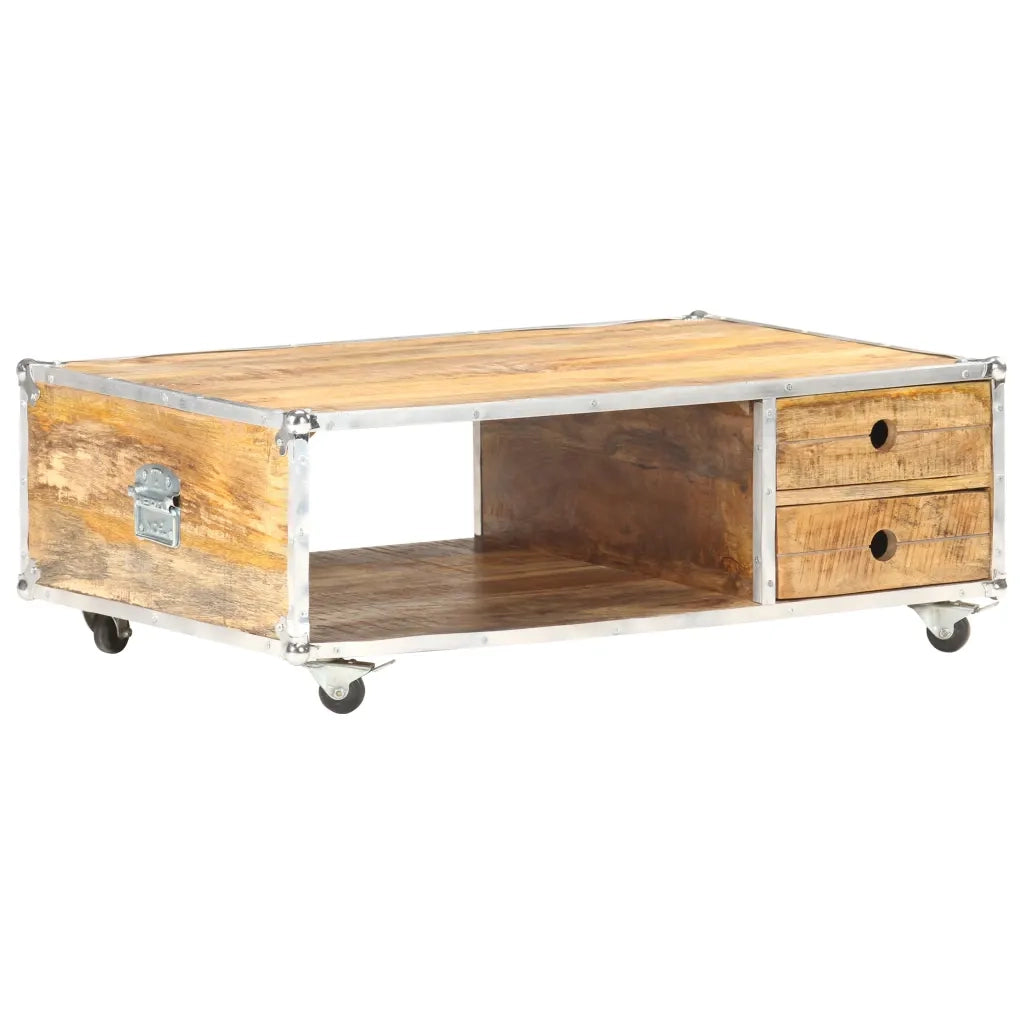 Tavolino da CaffÃ¨ 89x59x33 cm in Massello di Mango Grezzo cod mxl 17067