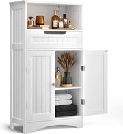 Cassa da bagno con cassetti grande cassetto pannelli regolabili per bagno e soggiorno - 108 x 60 x 30 cm bianco