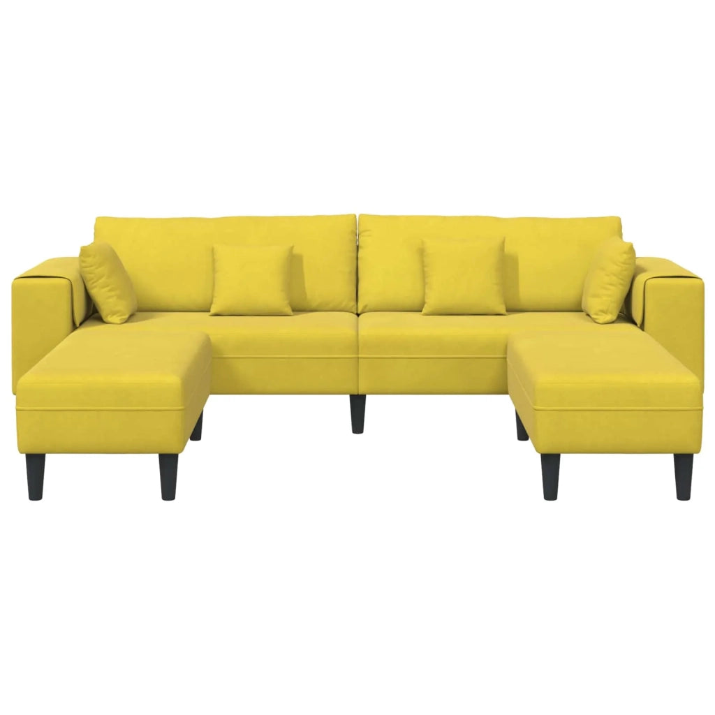 Divano 3 pcs Giallo 250 x 188 x 76 cm Velluto 3335178