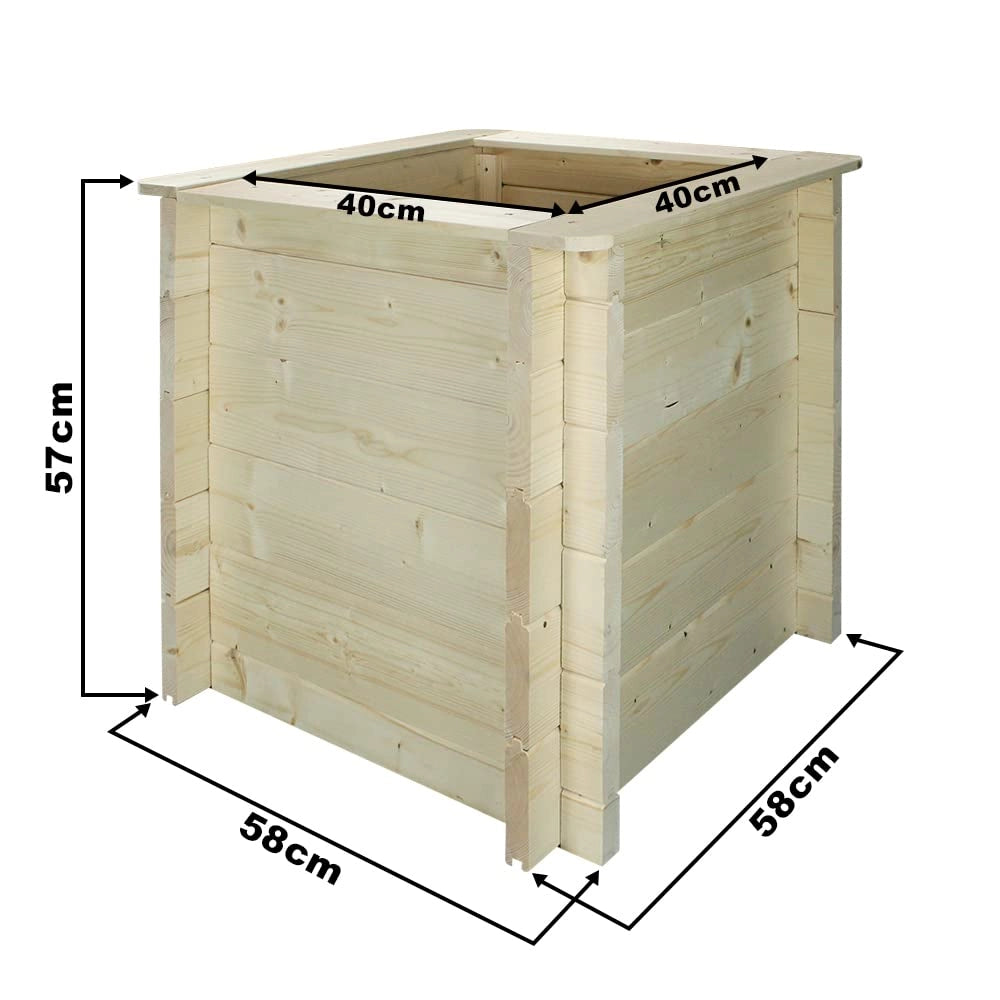 L?aiuola di giardino sopraelevata in legno - 58x58x57 cm - Timbela M618
