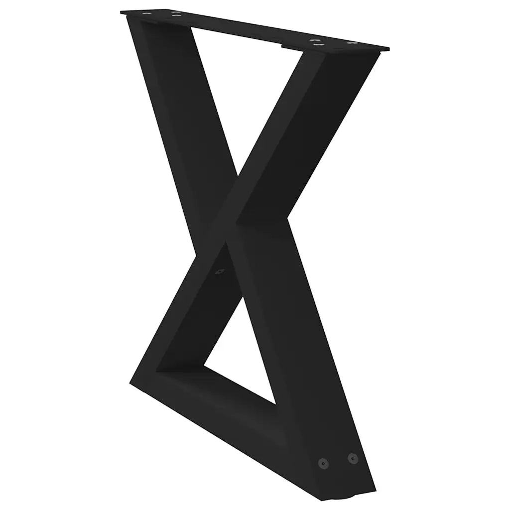 Gambe per Tavolino da CaffÃ¨ 2 pz Nere 60x(42-43,3) cm Acciaio