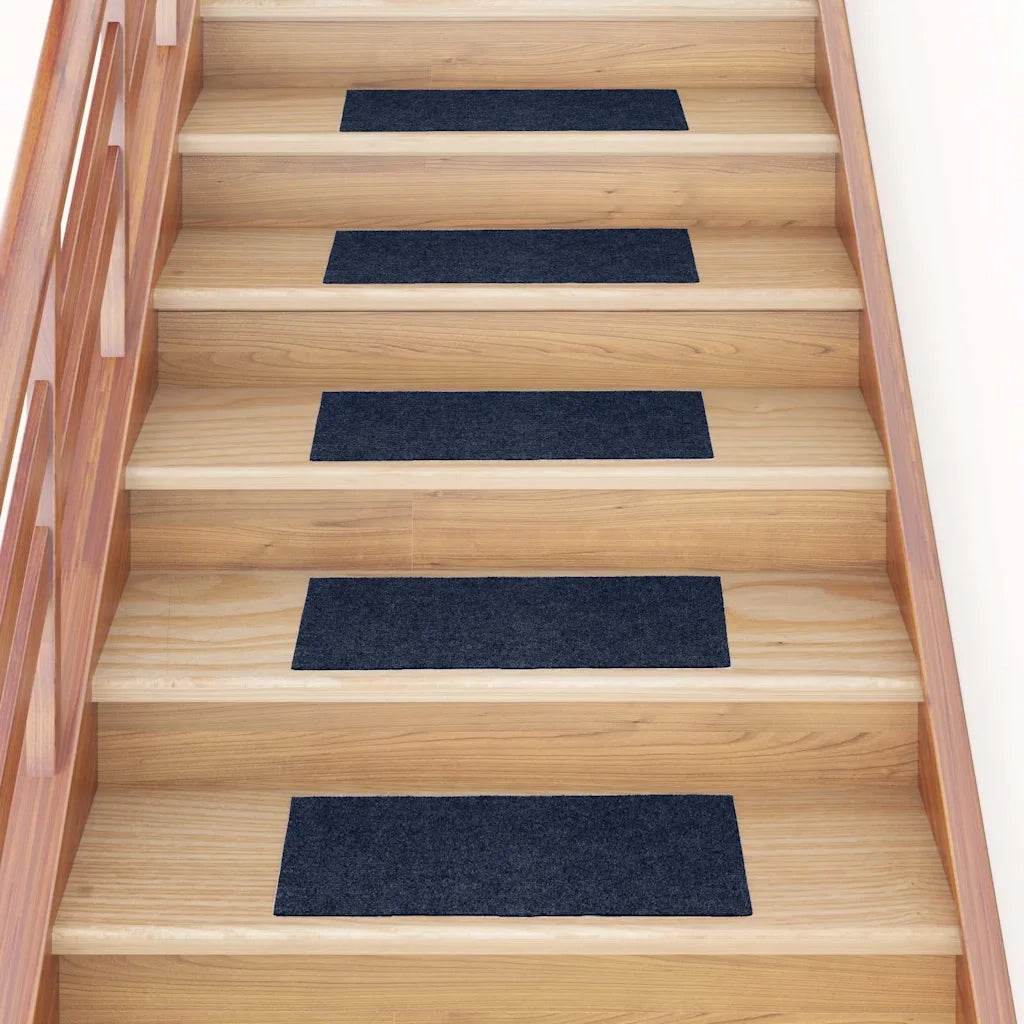 Tappetini per scale autoadesivi 15 pz 60x25 cm blu navy rettangolari 326922