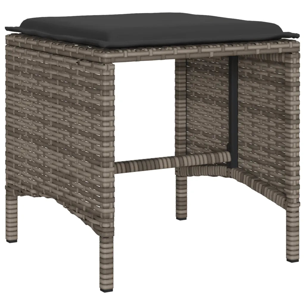 Set Divani da Giardino 4 pz con Cuscini in Polyrattan Grigio 366361