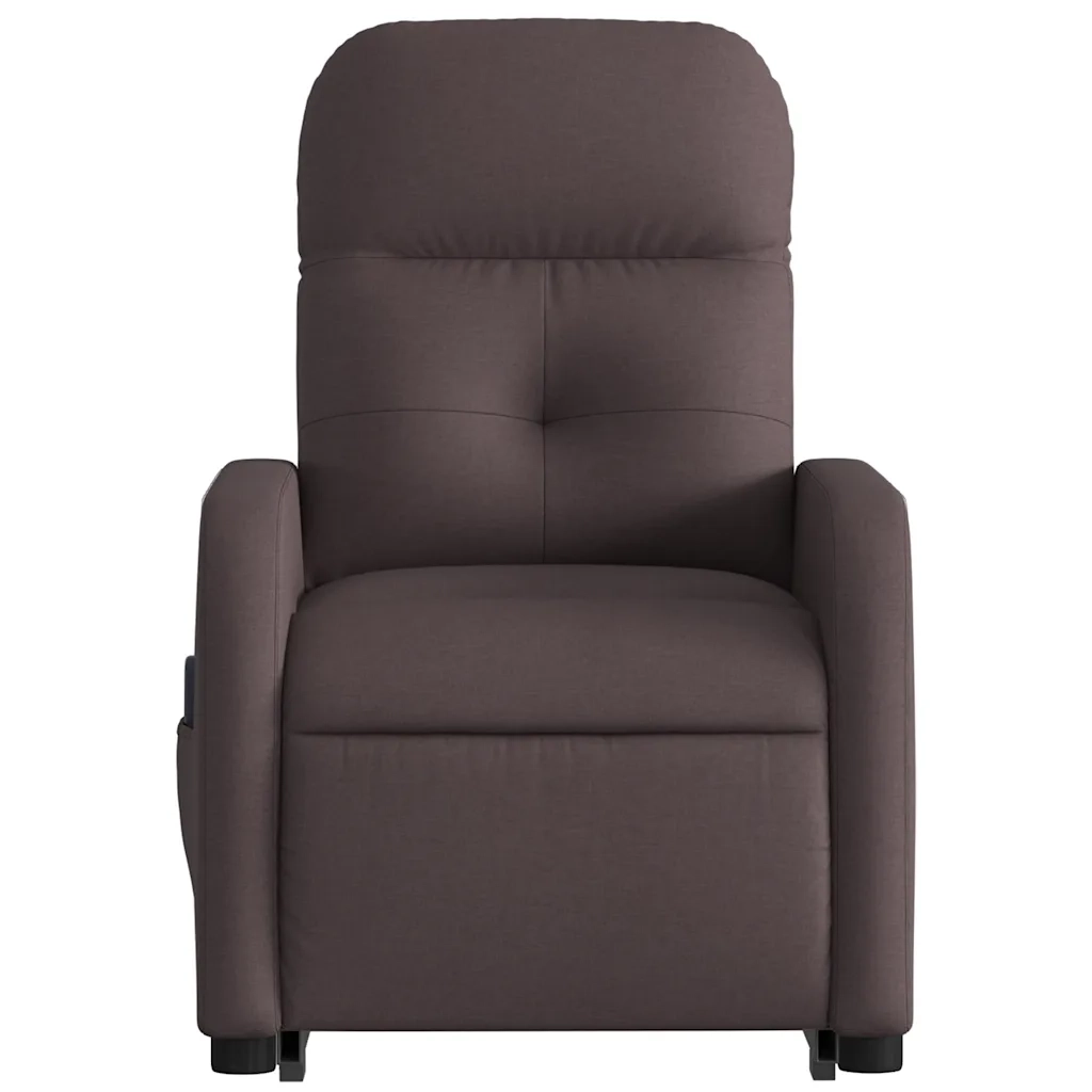 Divano Sedia-Poltrona Alzapersona Massaggi Reclinabile Marrone Scuro Tessuto 824479