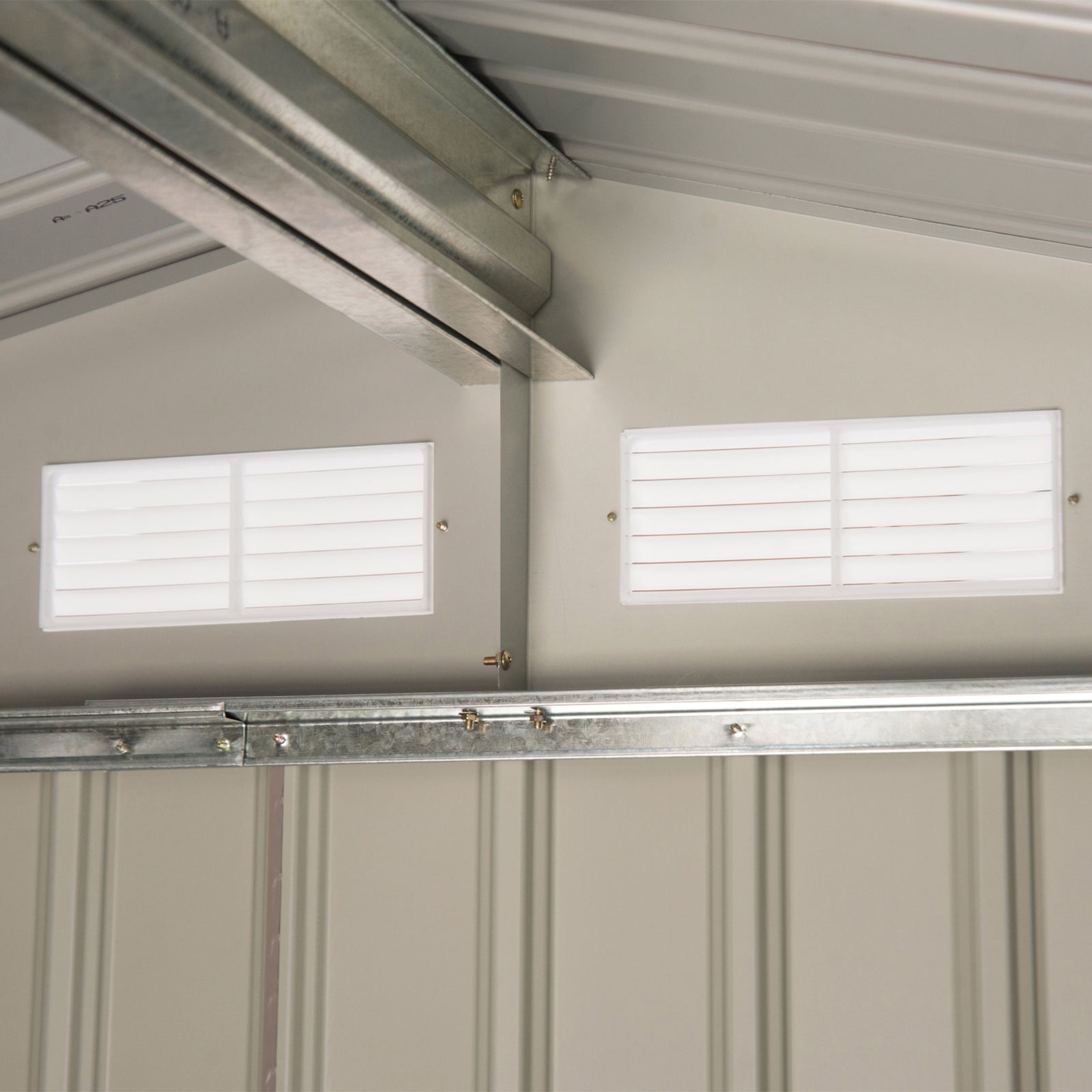 Casetta Box da Giardino in Lamiera Grigio 213x127x185 cm