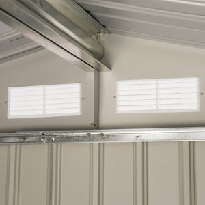 Casetta Box da Giardino in Lamiera Grigio 213x127x185 cm