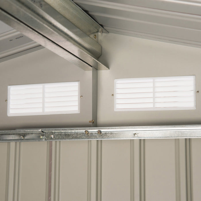 Casetta Box da Giardino in Lamiera Grigio 213x127x185 cm