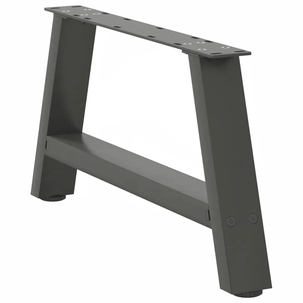 Set di 2 gambe per tavolino da caffè a forma di A con piedini regolabili 60 x 31 cm acciaio antracite 02_0057102