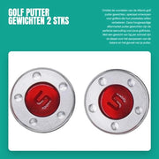 Puttergewichten 2 Stuks - 5g/10g/15g/20g/25g/30g/35g/40g - Gewichten in Metallo di Alta Qualità - Inclusi Anelli in Gomma - Resistenti all'Usura e all'Acqua - Gewichten per Golf