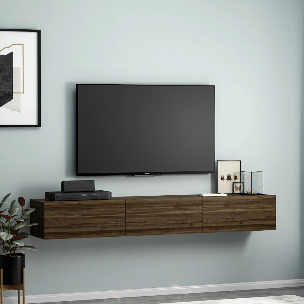 Porta TV in legno "Terra" - 31 x 180 x 26 cm - Noce