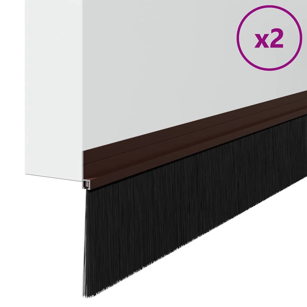 Spazzole per porte autoadesive 2 pz Marrone 100 cm CFW8154690