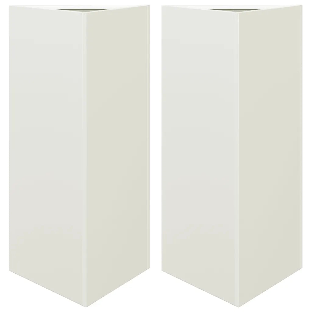 Fioriere 2 pz Bianche Triangolari 40x34,5x75 cm in Acciaio 851160
