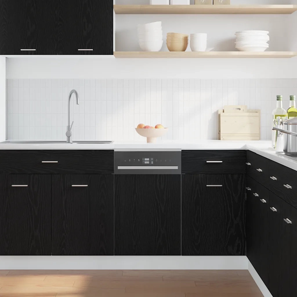 vidaXL Pannello Lavastoviglie “Lyon” Rovere Nero 45x1,5x67 cm