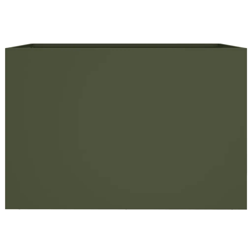 Fioriera | Cassetta per fiori | Vaso Verde Oliva 62x30x29 cm in Acciaio