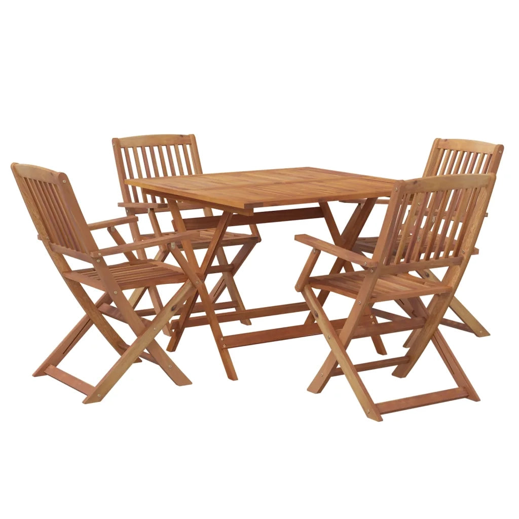 Set da Pranzo per Giardino 5 pz | Set Salotto da Giardino in Legno Massello di Acacia