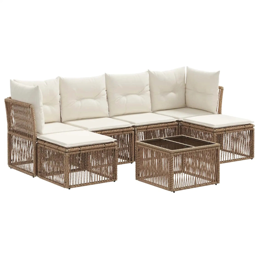 Set Divano da Giardino 7 pcs Beige polyrattan 3434307