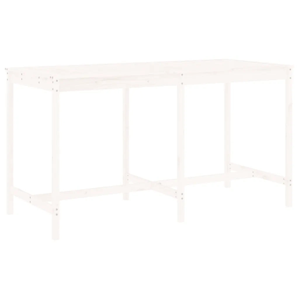 Set Bar da Giardino 9 pz Bianco in Legno Massello di Pino