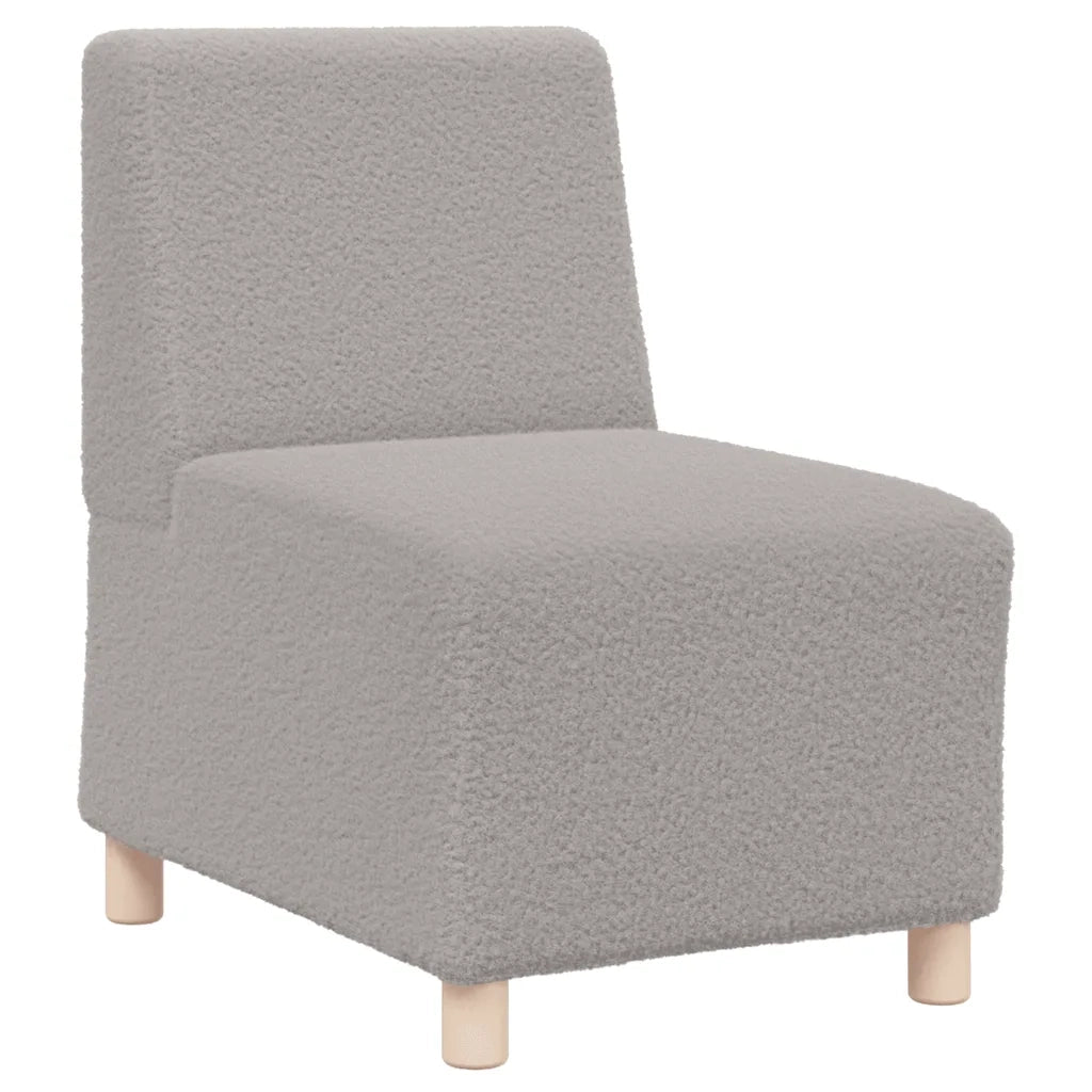 Divano componibile senza braccioli grigio chiaro 55 cm tessuto effetto lana riccio 4108503
