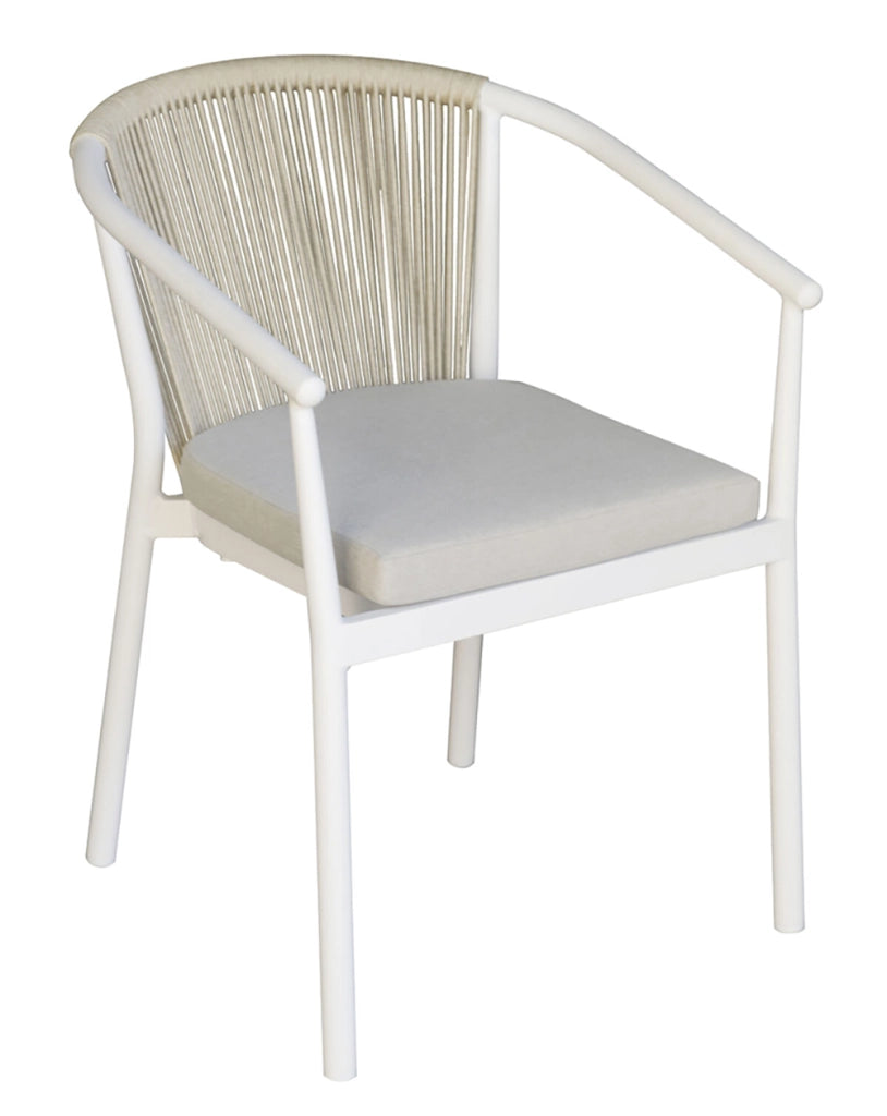 Sedia Verona in alluminio Greenwood Materiale: Alluminio, Colore: Bianco e beige