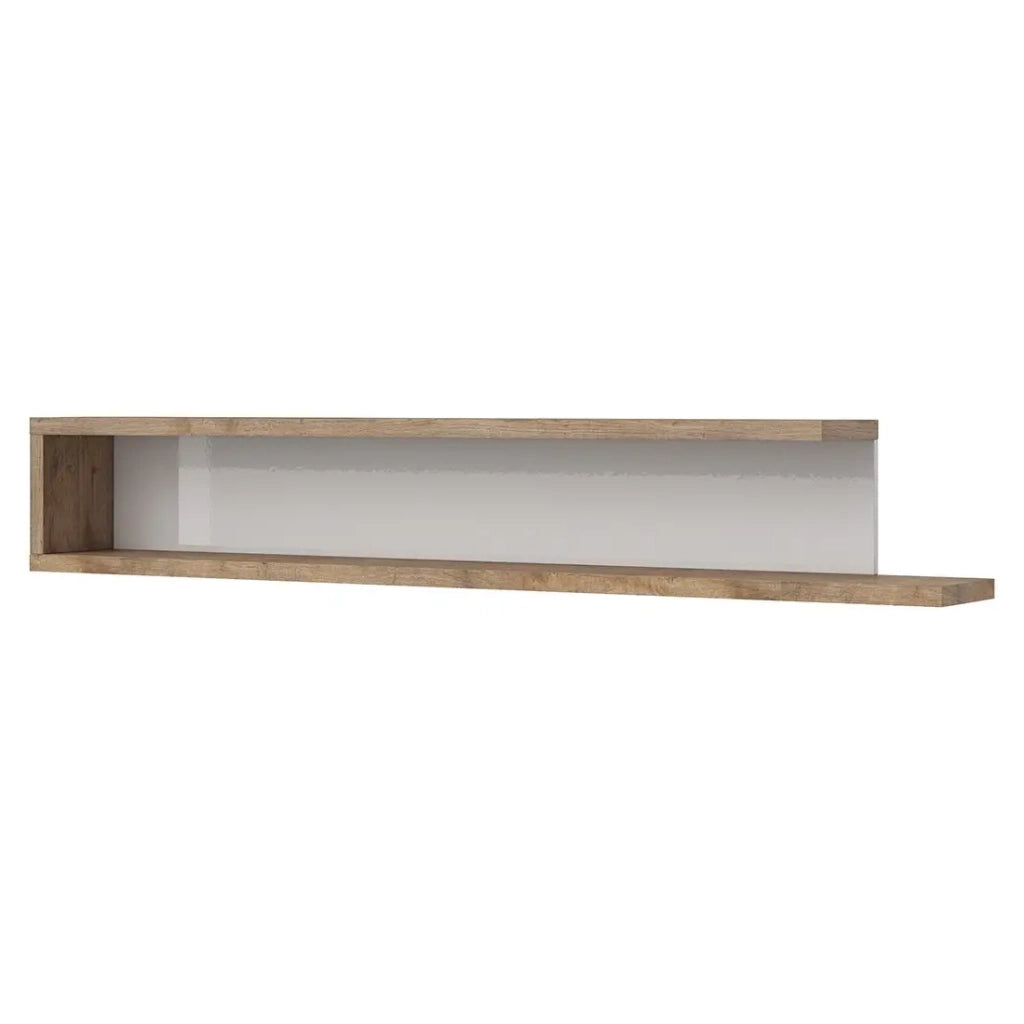 Mensola da muro SINATRA – 180 cm colore quercia e bianco lucido