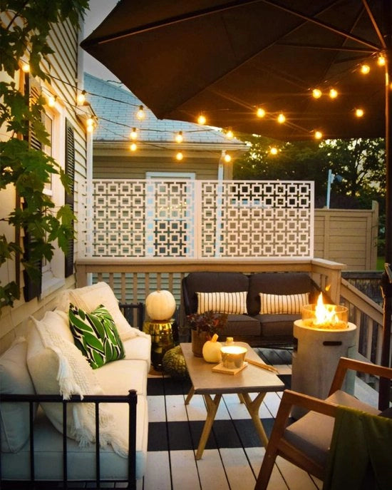 Illuminazione per tenda - Cavo di illuminazione esterno 23 m Lampadine LED G40 Acqua resistente Decorazione giardino Retro Natale Festa Luce calda Bianca