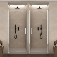 Porta Parete Doccia 1 Anta Batttente in Cristallo Trasparente 6mm H195 Bonussi Alexia 70 cm