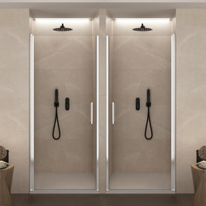 Porta Parete Doccia 1 Anta Batttente in Cristallo Trasparente 6mm H195 Bonussi Alexia 70 cm