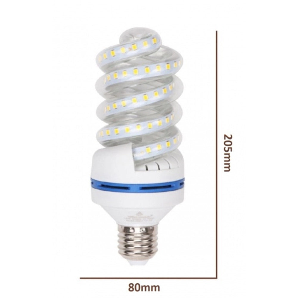 Trade Shop - Lampadina Led E27 24w 2280lm Tortiglione Vortice Spirale Luce Naturale Calda Fredda - -bianco Caldo      -