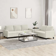 Set di Divani 2 pz con Cuscini Crema in Vellutocod mxl 106694