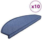 Tappetini per scale 10 pz | Gradini per Scale 65x24x4 cm Blu Semicircolari Grandi