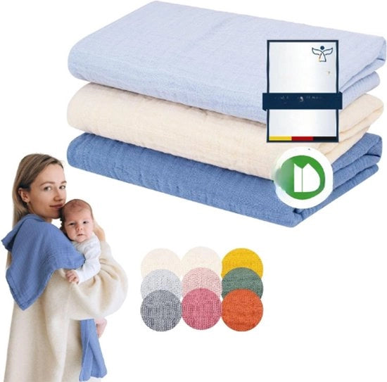 Asciugamani per Bambini in Cotone 100% - 80x80 cm - Asciugamani per Bambino - Assorbenti - Per Pulire e Allattare - Ideali per Pelli Sensibili - Adatti a Neonati Maschi e Femmine