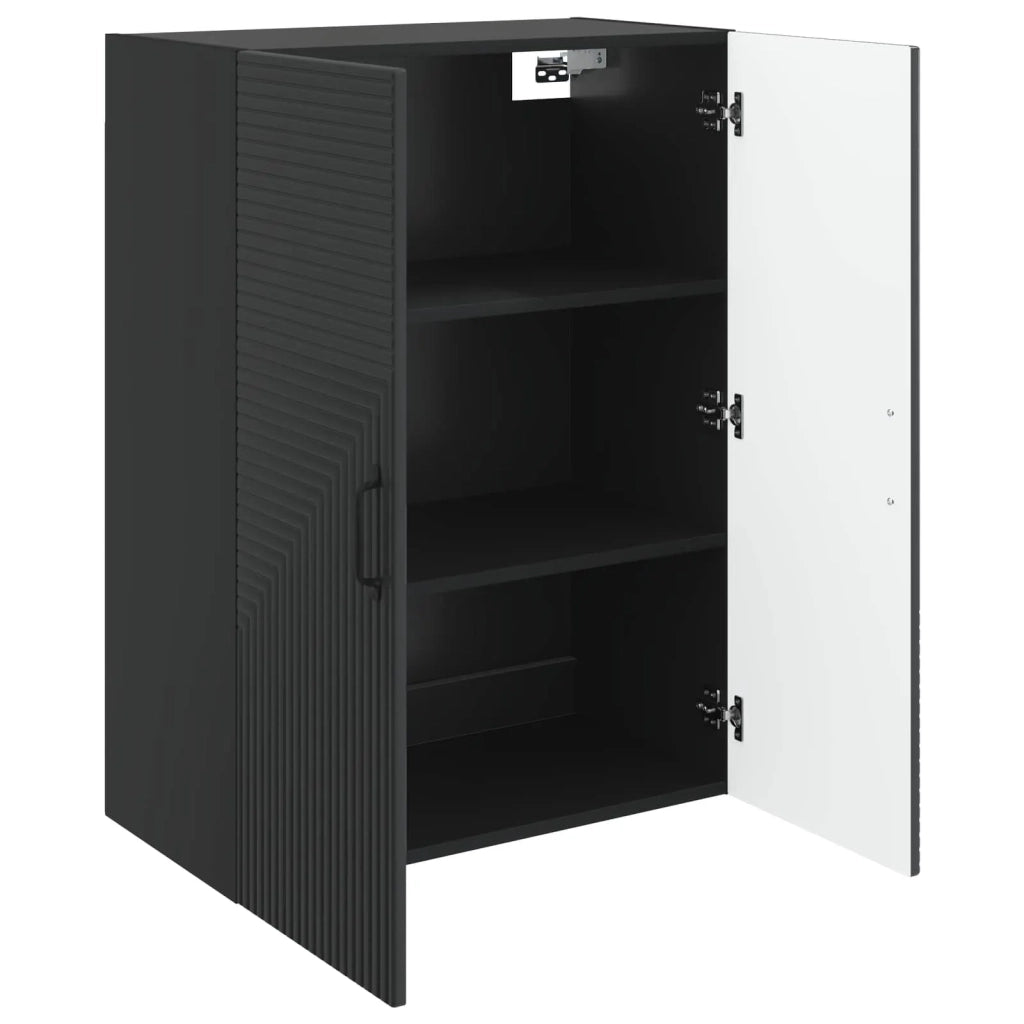 Mobiletto a muro Nero 66 x 34,5 x 90 cm Legno ingegnerizzato