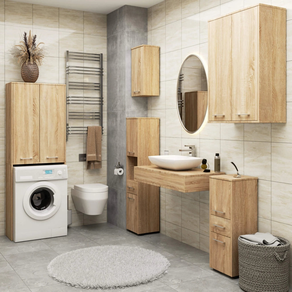 Mobile bagno sospeso AKORD FIN W64 H934 Quercia Sonoma 2 ante 64x94x30 cm