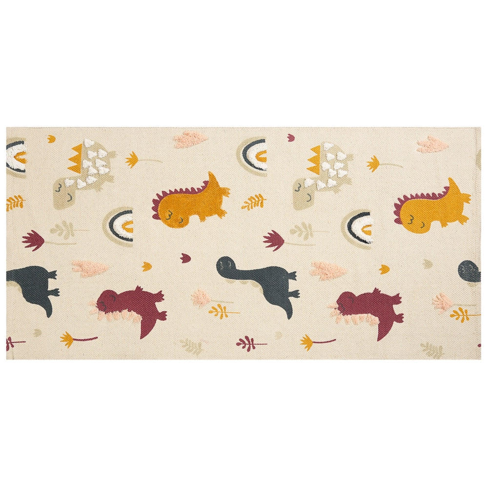 Tappeto per bambini in cotone con motivo natura 80 x 150 cm tessuto a mano multicolore cameretta camera dei bambini