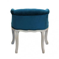 Poltrona Coreen in Velluto Blu 61x61x71 h cm in Legno Blu