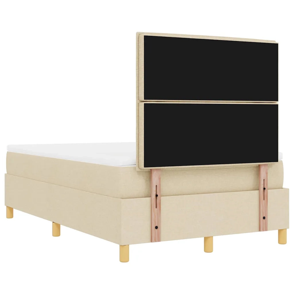 Letto a molle con cuscino Crema 190 x 120 cm Tessuto 3344210