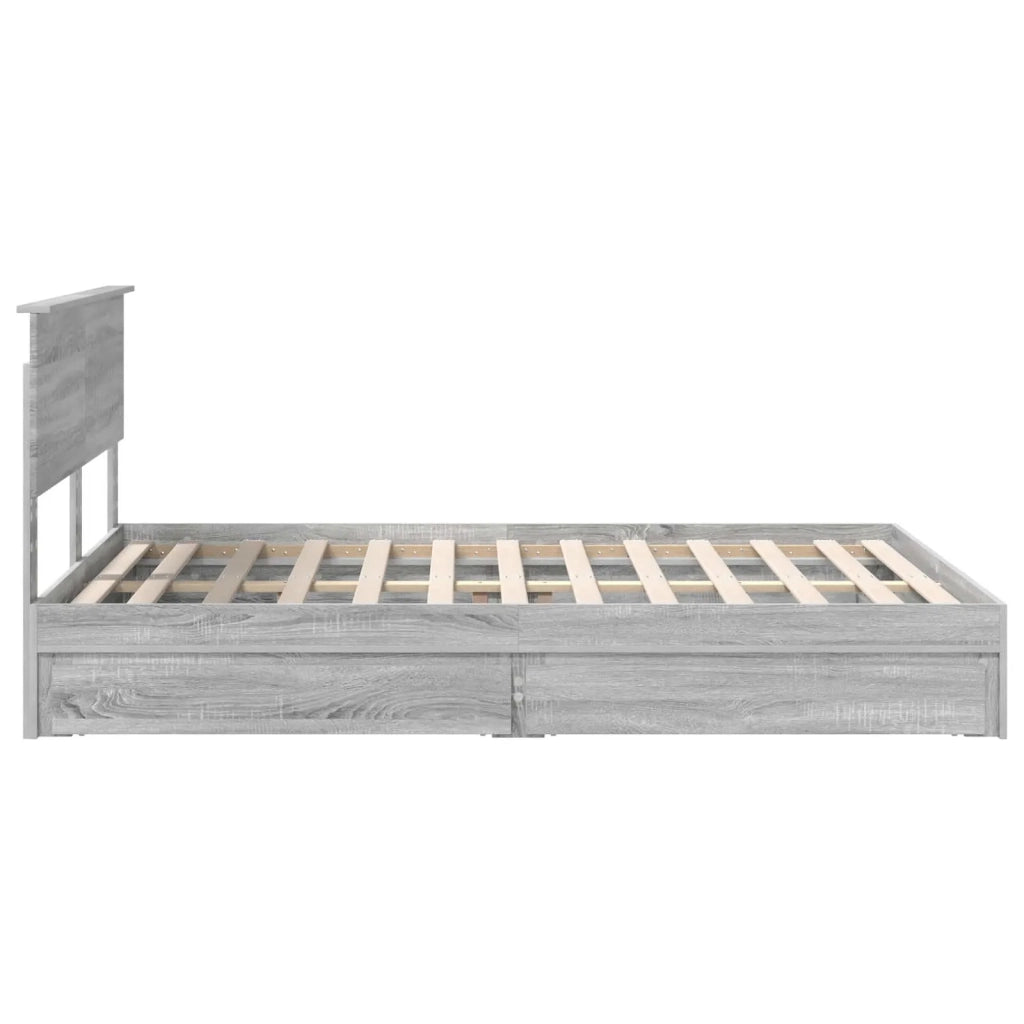 Letto con Contenitore con testiera Grigio Sonoma 140 x 200 cm