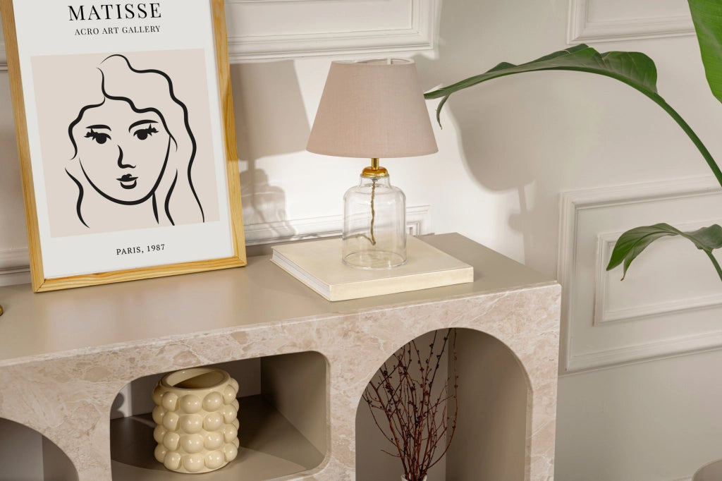 Credenza in legno "Liva" - 120 x 37 x 74 cm - Travertino