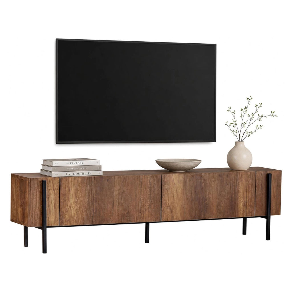 Noga, Mobile Porta tv 2 Ante, 180x30x45h cm Marrone Noce