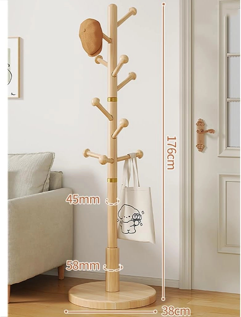 Appendiabiti in Legno a Forma di Albero, Indipendente, Semplice Appendiabiti, Appendiabiti Creativo alla Moda, Appendiabiti da Pavimento con 10 Ganci, per Camera da Letto, corridoio, Ingress
