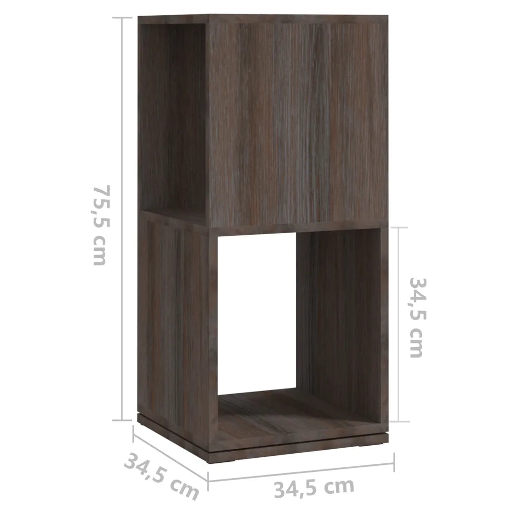 Armadietto Girevole Grigio Rovere 34,5x34,5x75,5cm Truciolato 339561