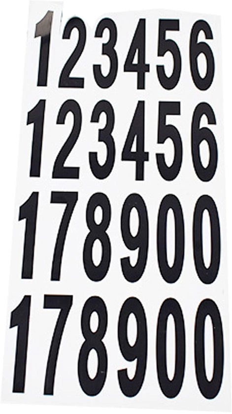 Etichette numeriche 10 fogli - Etichette acqua e olio resistenti - Etichette per numero di casa - Etichette per numero di strada - Etichette PVC - 76 x 25 mm - Etichette per numero di casa