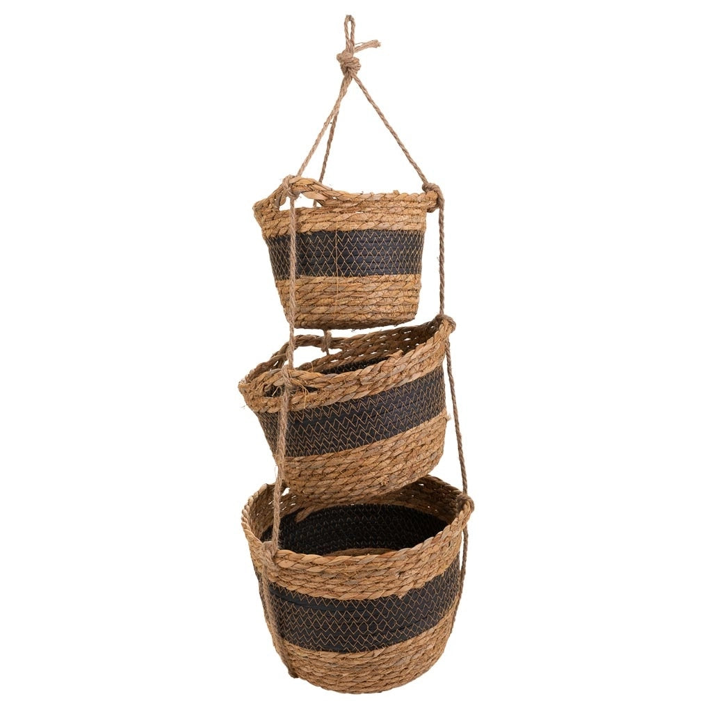 3 cestini sospesi marroni