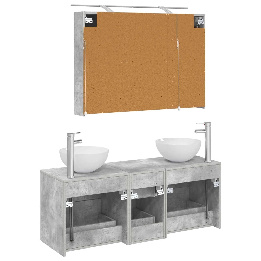 Set di mobili per il bagno 4 pcs Grigio Cemento 3406738