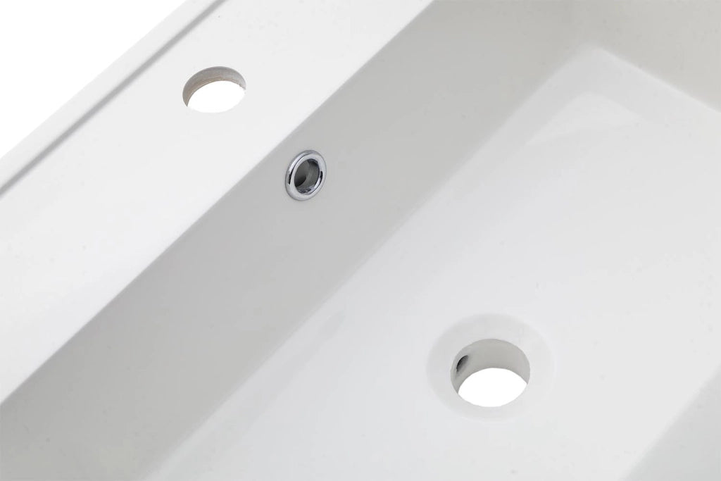 Lavabo da Incasso 101x46,5x2 cm in Resina TFTBianco Lucido
