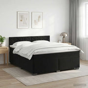 Letto box spring con materasso Nero 180 x 200 cm Velluto 3450772